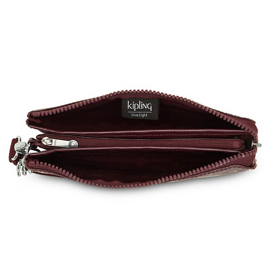 Kipling Creativity Extra Large Metallic Wristlet Çanta Bordo | TR 1149LI